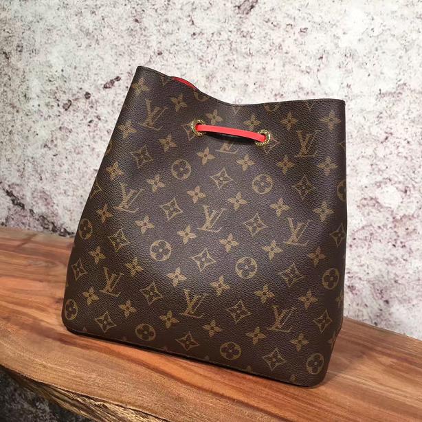 2018 louis vuittonoriginal monogram canvas bag neonoe M44020 red