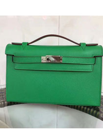 2017 hermes original epsom leather mini kelly 22 clutch K012 light green