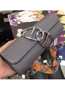 Hermes original calfskin handmade egee clutch E001 grey