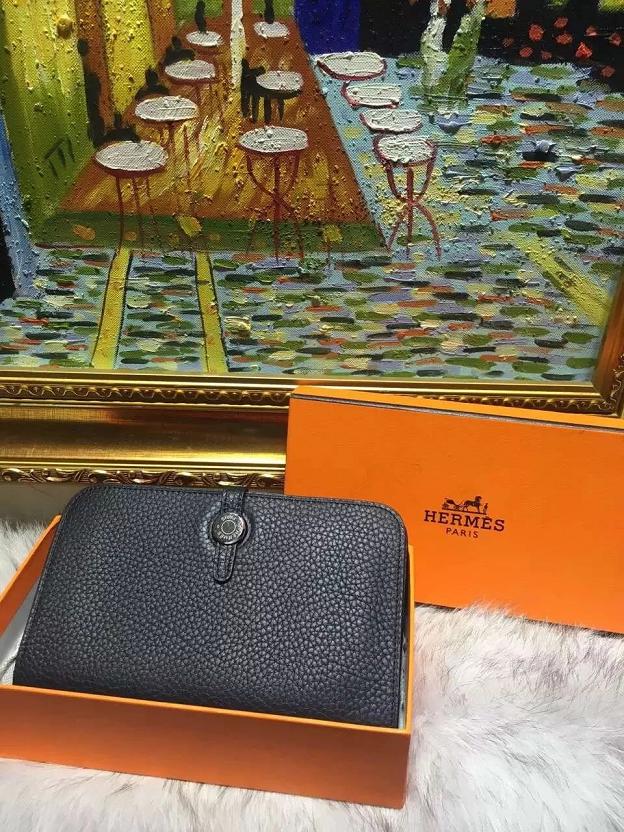 Hermes togo leather wallet A508 black