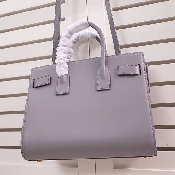 YSL original calfskin medium sac de jour bag 377183 light gray