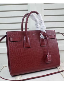 2017 ysl sac de jour bag in crocodile 378299 burgundy