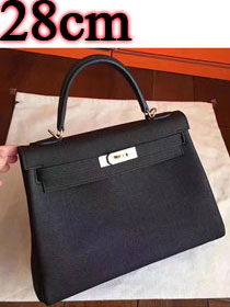 Hermes original togo leather kelly 28 bag K28 black