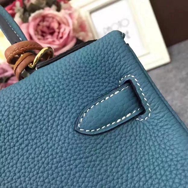 Hermes original togo leather kelly 28 bag K28 blue