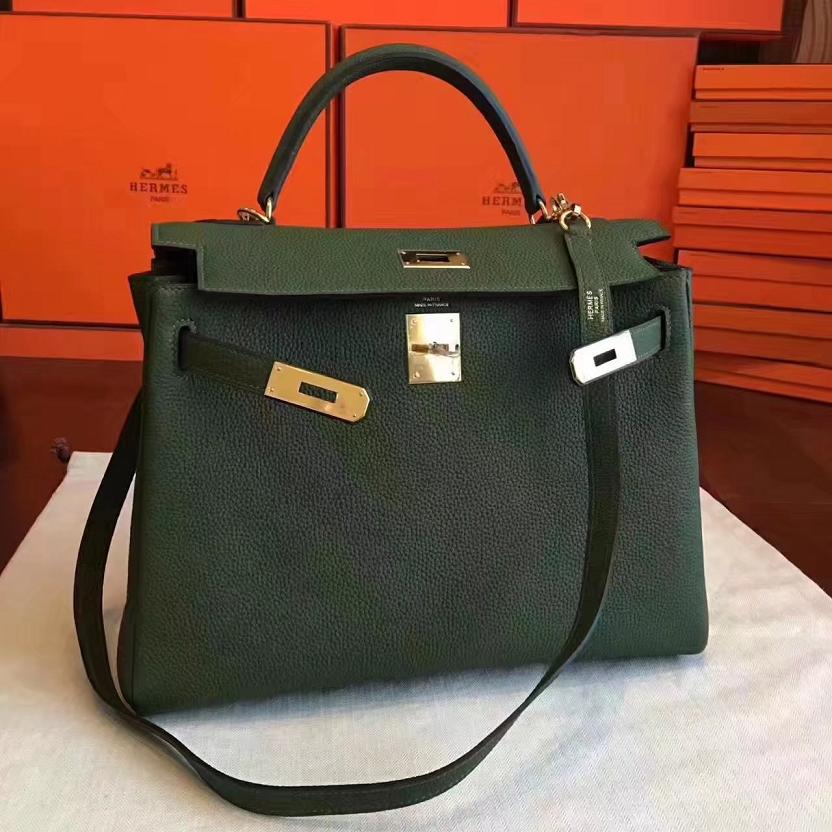 Hermes original togo leather kelly 25 bag K25 Olive