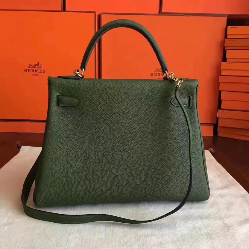 Hermes original togo leather kelly 25 bag K25 Olive