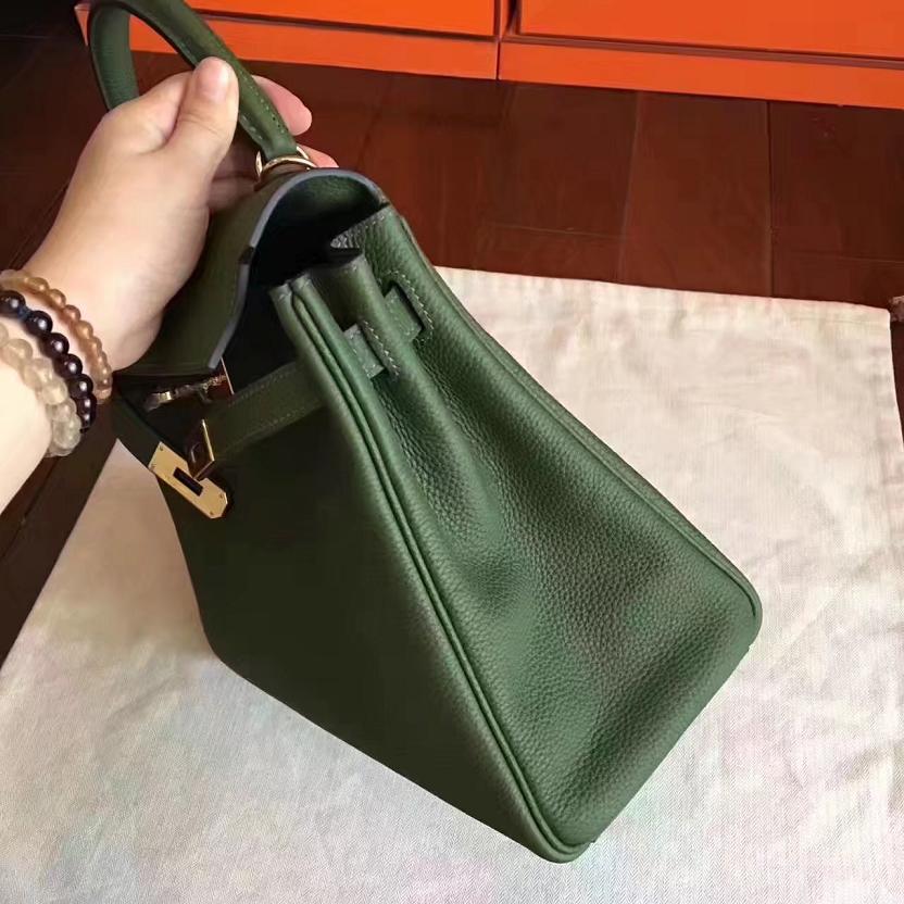 Hermes original togo leather kelly 25 bag K25 Olive