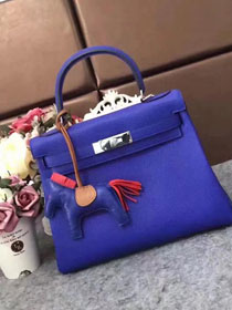 Hermes original togo leather kelly 25 bag K25 electric blue