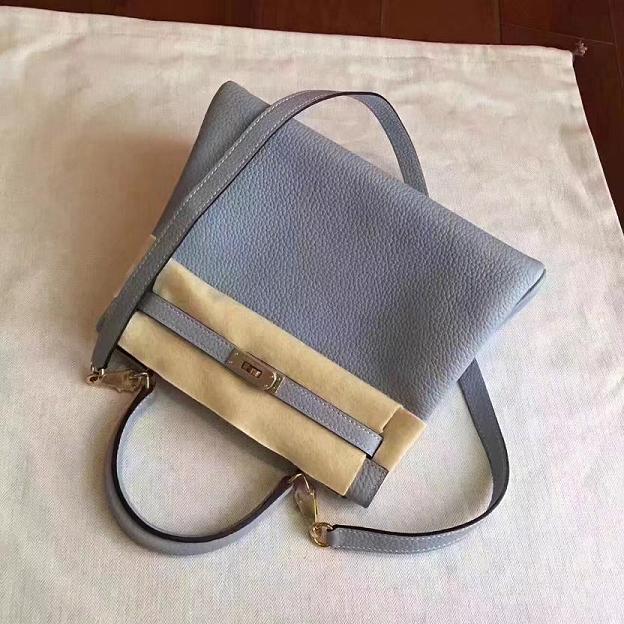 Hermes original togo leather kelly 25 bag K25 light blue