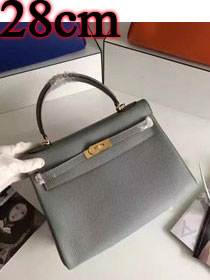 Hermes togo leather kelly 28 bag K028 gray