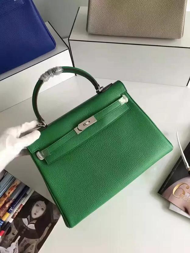 Hermes togo leather kelly 28 bag K028 green