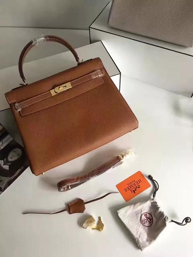 Hermes togo leather kelly 32 bag K032 coffee