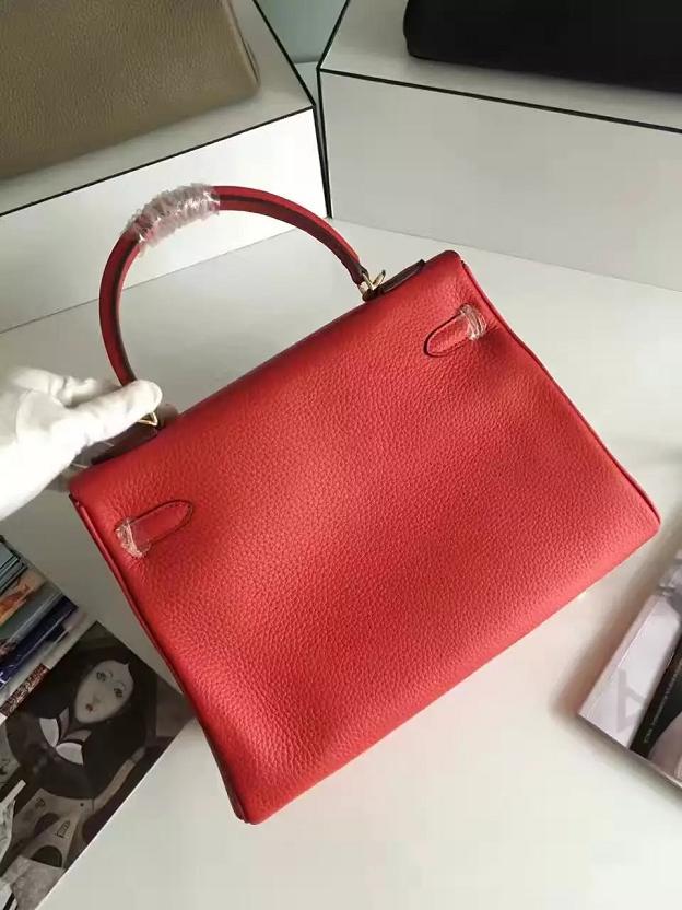 Hermes togo leather kelly 32 bag K032 red