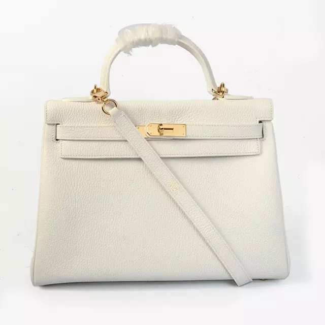 Hermes togo leather kelly 32 bag K032 white