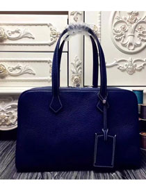 Hermes original clemence leather victoria fourre-tout 35 bag V35 navy blue