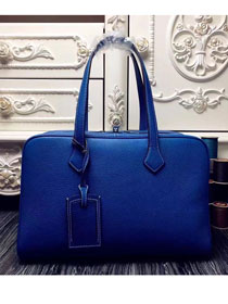 Hermes original clemence leather victoria fourre-tout 35 bag V35 royal blue