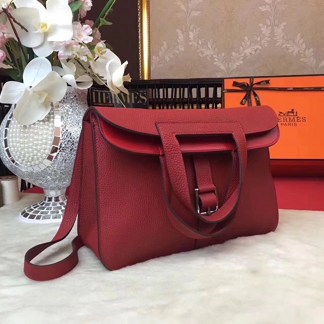 Hermes original togo leather halzan 31 bag H031 red