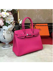 Hermes original epsom leather birkin 25 bag H25 rose red