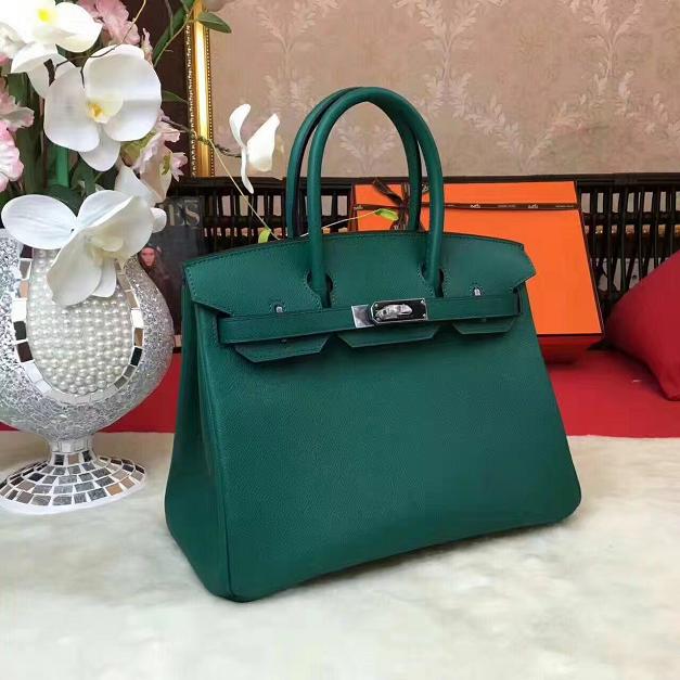 Hermes original epsom leather birkin 30 bag H30 blackish green