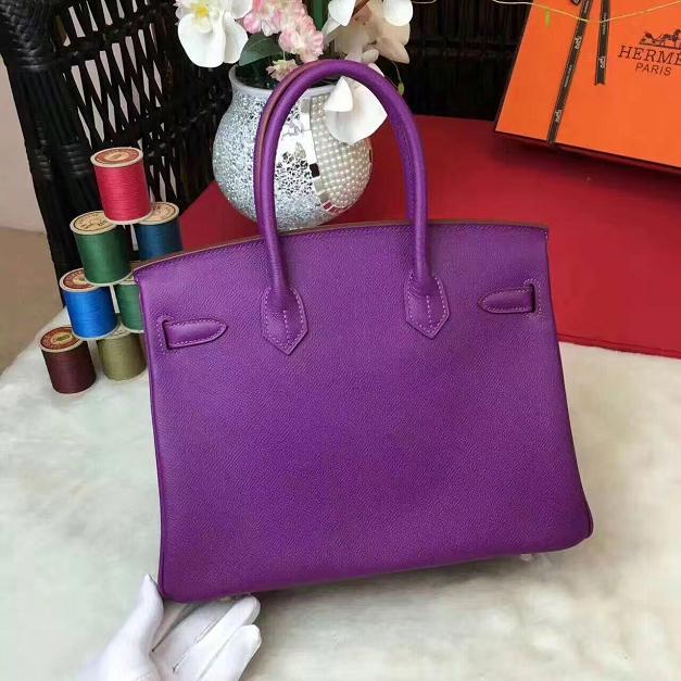 Hermes original epsom leather birkin 30 bag H30 purple