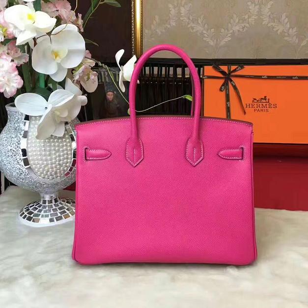 Hermes original epsom leather birkin 30 bag H30 rose red