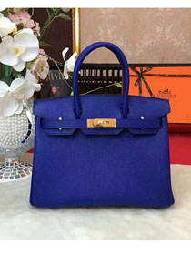 Hermes original epsom leather birkin 30 bag H30 royal blue