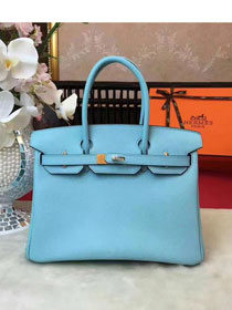 Hermes original epsom leather birkin 30 bag H30 skyblue 