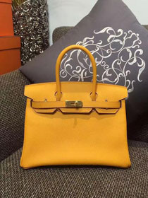 Hermes original epsom leather birkin 30 bag H30 yellow