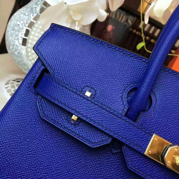 Hermes original epsom leather birkin 35 bag H35-3 royal blue