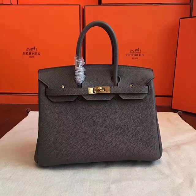 Hermes original togo leather birkin 35 bag H35-1 dark gray