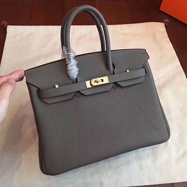 Hermes original togo leather birkin 35 bag H35-1 dark gray