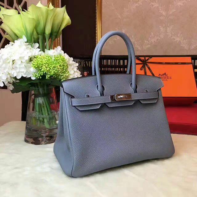 Hermes original togo leather birkin 35 bag H35-1 light blue