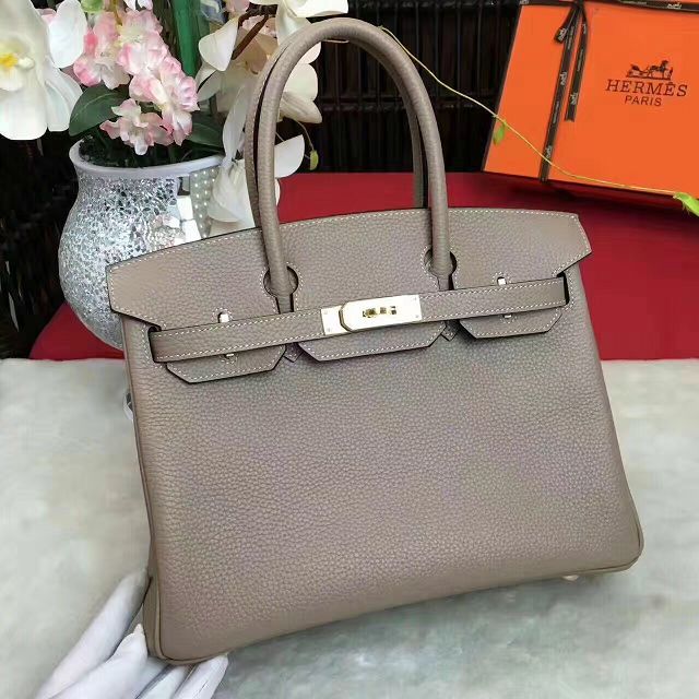 Hermes original togo leather birkin 35 bag H35-1 light gray