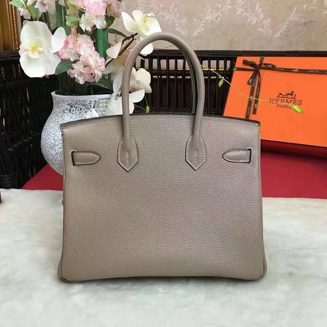 Hermes original togo leather birkin 35 bag H35-1 light gray