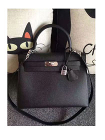 Hermes original epsom leather kelly 28 bag K28-1 black