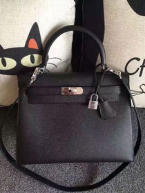 Hermes original epsom leather kelly 32 bag K32-1 black