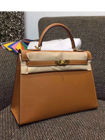 Hermes original epsom leather kelly 32 bag K32-1 coffee