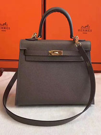 Hermes original epsom leather kelly 25 bag K25-1 gray