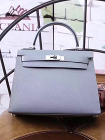 Hermes original epsom leather kelly 32 bag K32-1 light blue