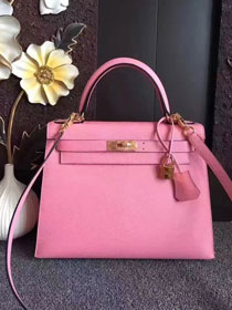 Hermes original epsom leather kelly 32 bag K32-1 pink