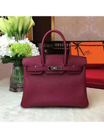 Hermes original togo leather birkin 25 bag H25-1 burgundy