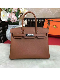 Hermes original togo leather birkin 25 bag H25-1 coffee