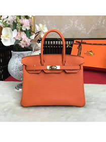 Hermes original togo leather birkin 25 bag H25-1 orange