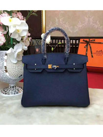 Hermes original togo leather birkin 30 bag H30-1 dark blue