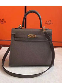 Hermes original epsom leather kelly 28 bag K28-1 dark gray