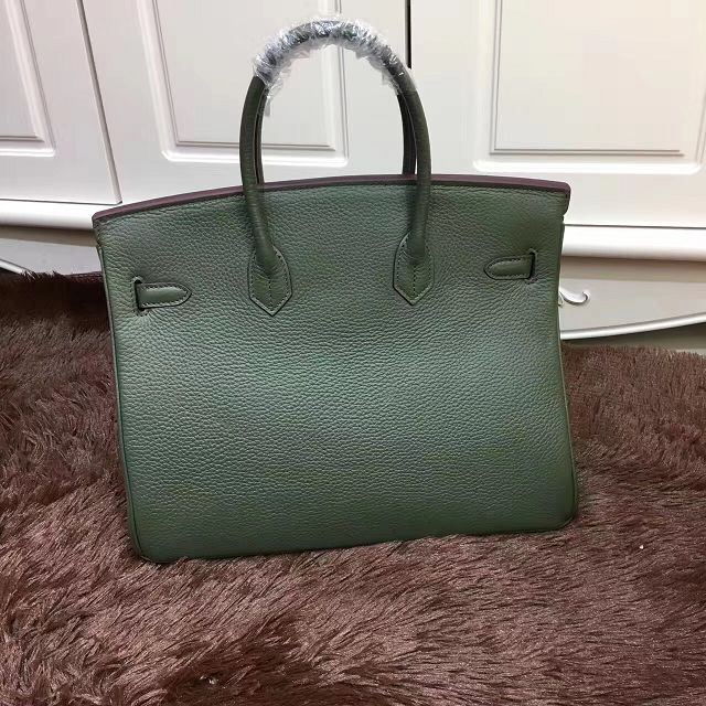 Hermes top togo leather birkin 30 bag H30-2 blackish green