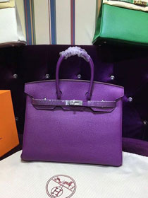 Hermes top togo leather birkin 30 bag H30-2 purple