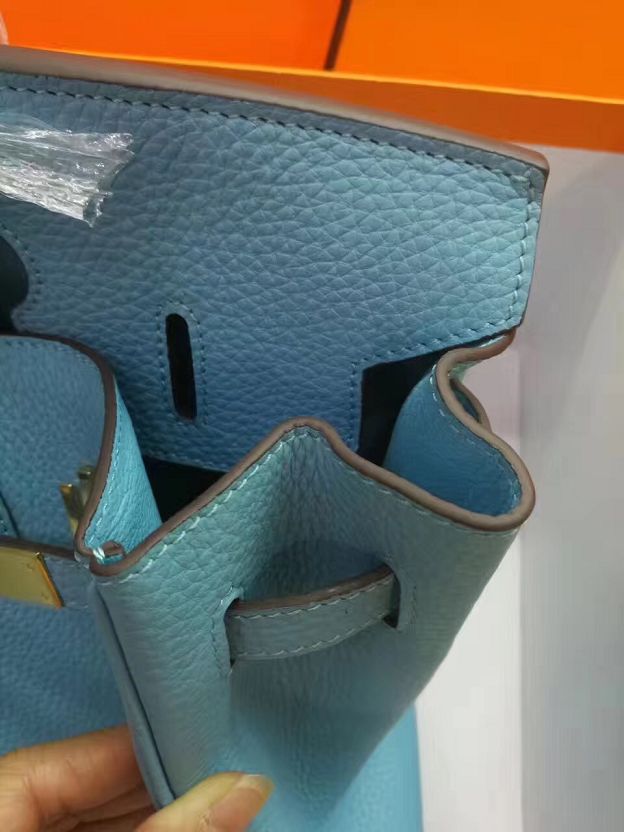 Hermes top togo leather birkin 30 bag H30-2 sky blue