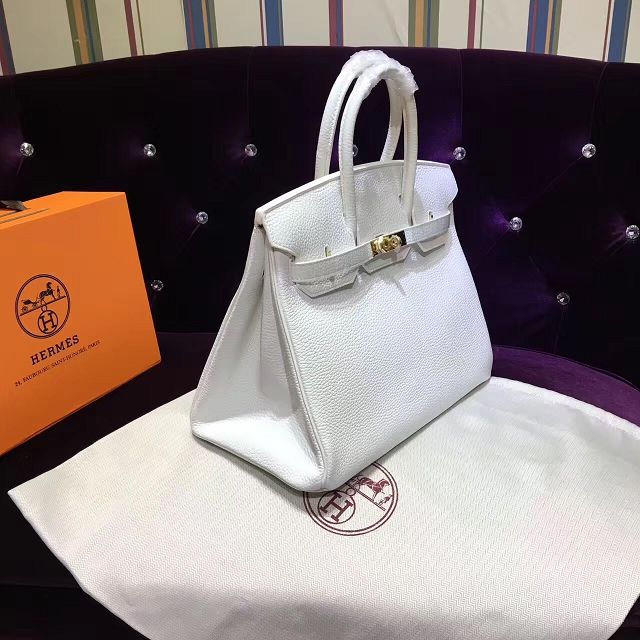 Hermes top togo leather birkin 30 bag H30-2 white