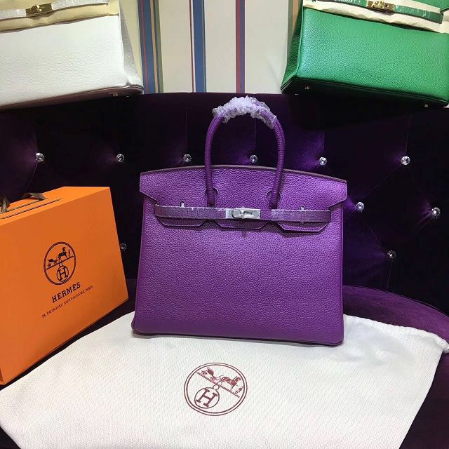 Hermes top togo leather birkin 35 bag H35-2 purple